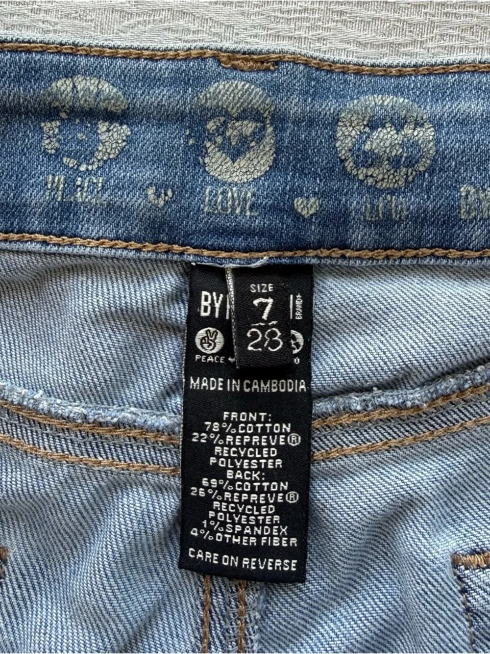 Rewash High‎ Rise Distressed Jeans Size 7 28 Cropped Raw Hem Light Wash Denim